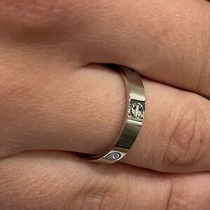SMALL MODEL LUXURY SCREW RING DIAMOND LOVE BAND RING